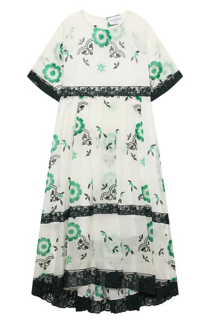 Детское платье из вискозы ERMANNO SCERVINO зеленого цвета, арт. ESFAB014 GAS01 WS007/M-XL | Фото 1 (Материал внешний: Вискоза; Материал подклада: Хлопок; Рукава: Длинные; Девочки Кросс-КТ: Платье-одежда; Случай: Повседневный; Региональные ограничения белый список (Axapta Mercury): RU; Ростовка одежда: 13 - 15 лет | 158 см, 12 лет | 152 см, 16 лет | 164 см)