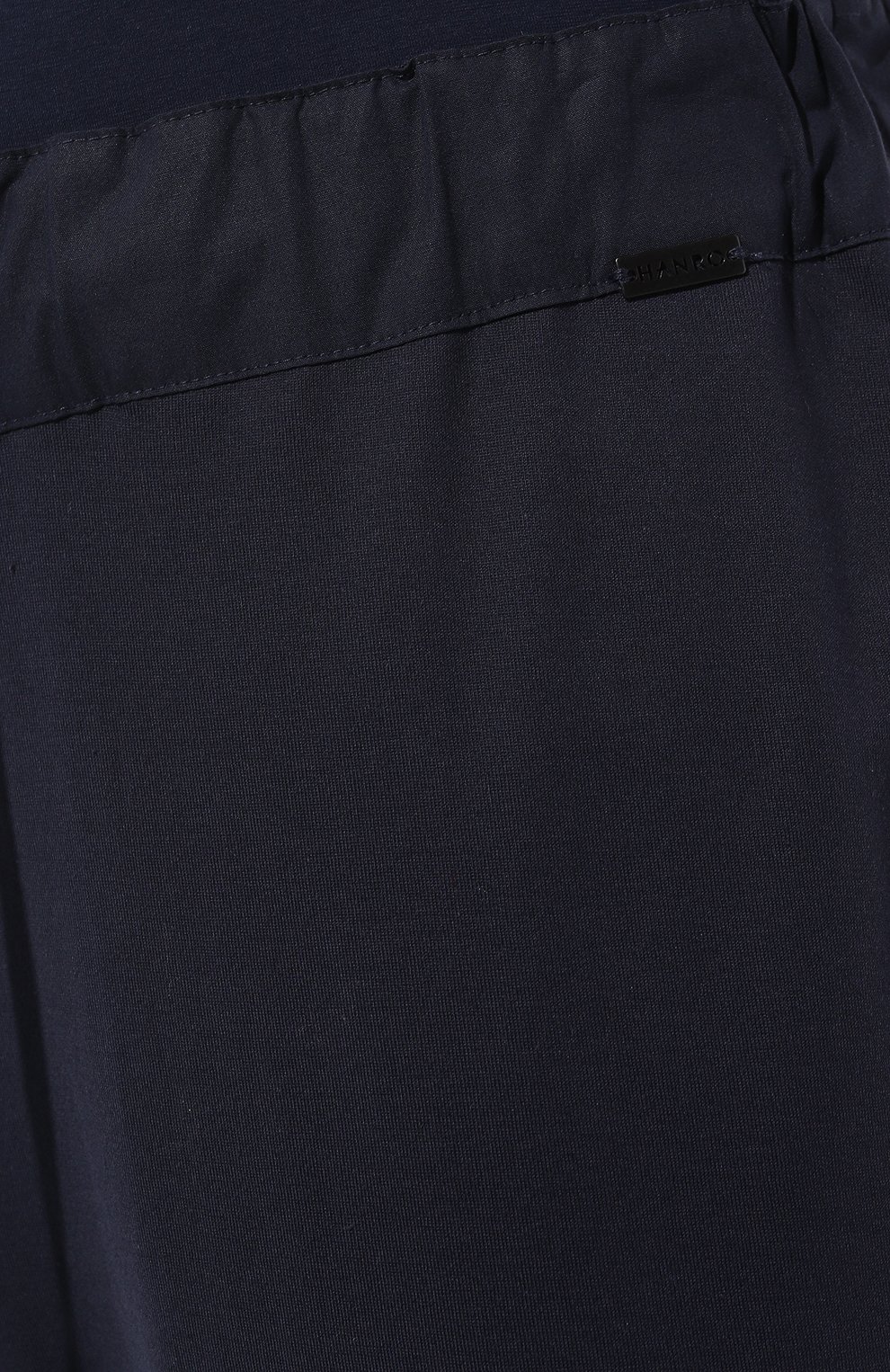 Мужские хлопковые домашние брюки HANRO темно-синего цвета, арт. 075435. | Фото 5 (Длина (брюки, джинсы): Стандартные; Кросс-КТ: домашняя одежда; Материал сплава: Проставлено; Материал внешний: Хлопок; Драгоценные камни: Проставлено)