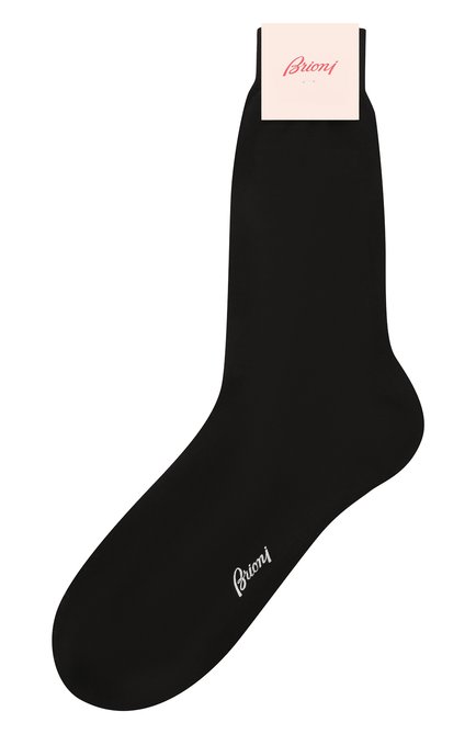 Мужские хлопковые носки BRIONI черного цвета, арт. 0VMC00/07Z01 | Фото 1 (Материал внешний: Хлопок; Кросс-КТ: бельё)