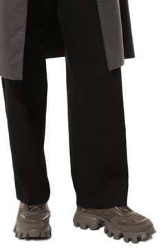 Мужские кроссовки cloudbust thunder PRADA хаки цвета, арт. 2EG293-3KZU-F0417 | Фото 3 (Материал внешний: Текстиль; Стили: Классический; Материал утеплителя: Без утеплителя; Подошва: Массивная)