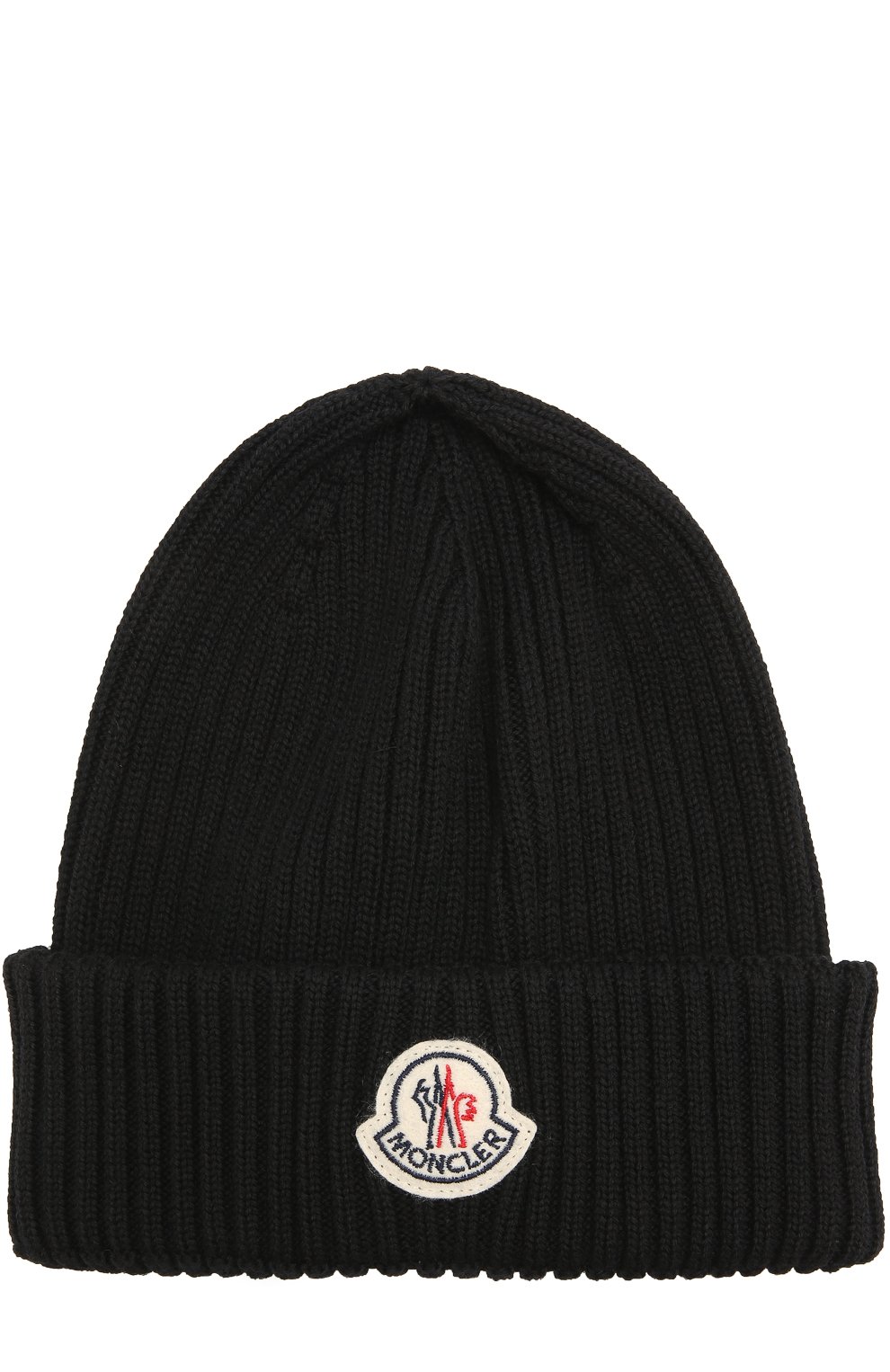 Мужская шерстяная вязаная шапка с логотипом бренда MONCLER черного цвета, арт. C2-091-00299-00-02309 | Фото 1 (Материал: Текстиль, Шерсть; Кросс-КТ: Трикотаж; Статус проверки: Проверено, Проверена категория)