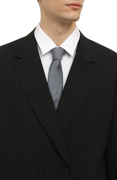 Мужской шелковый галстук HUGO синего цвета, арт. 50496030 | Фото 2 (Принт: С принтом; Материал: Текстиль, Шелк)