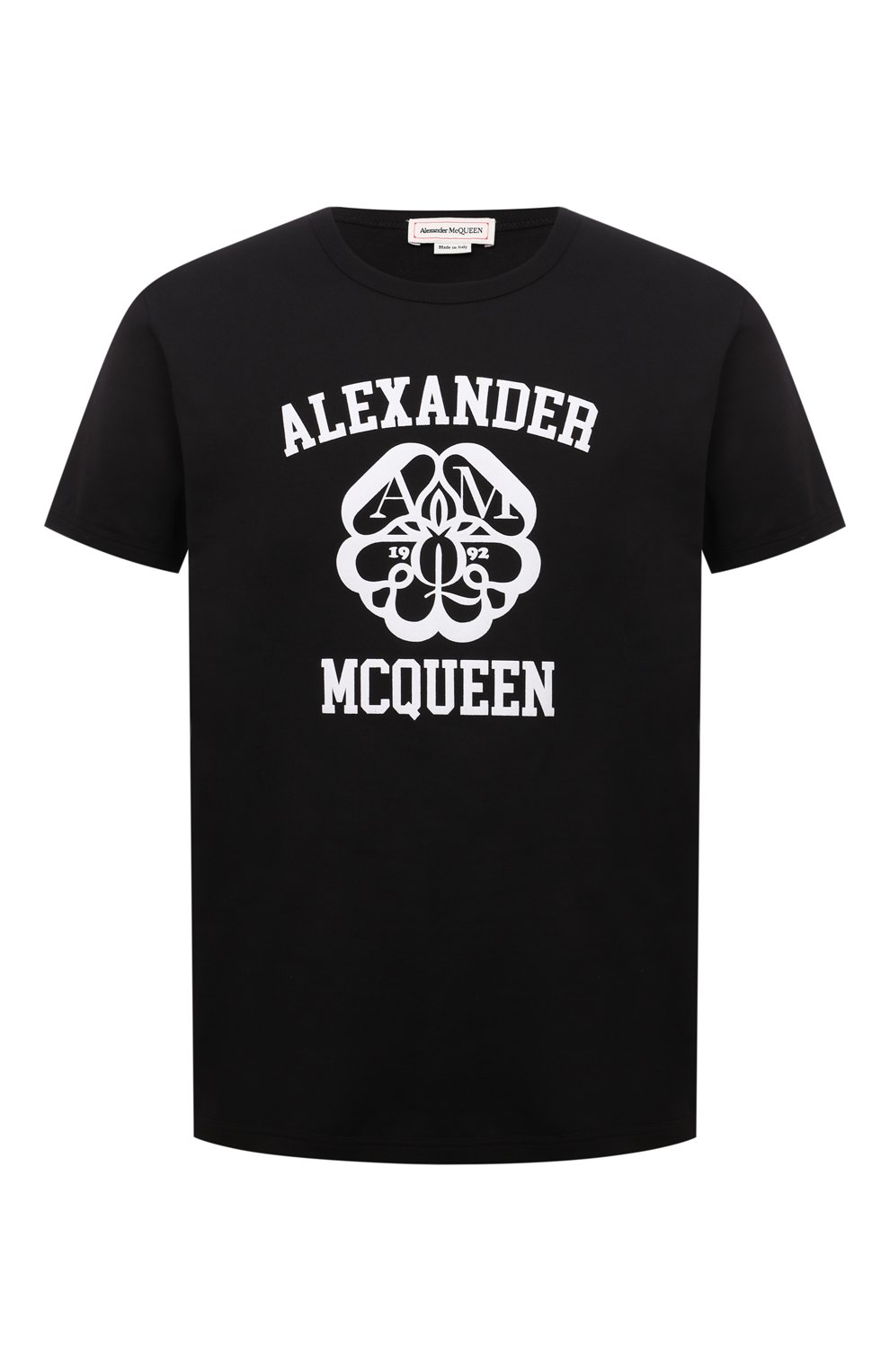 Футболки Alexander McQueen, Хлопковая футболка Alexander McQueen, Италия, Чёрный, Хлопок: 100%;, 12453859  - купить
