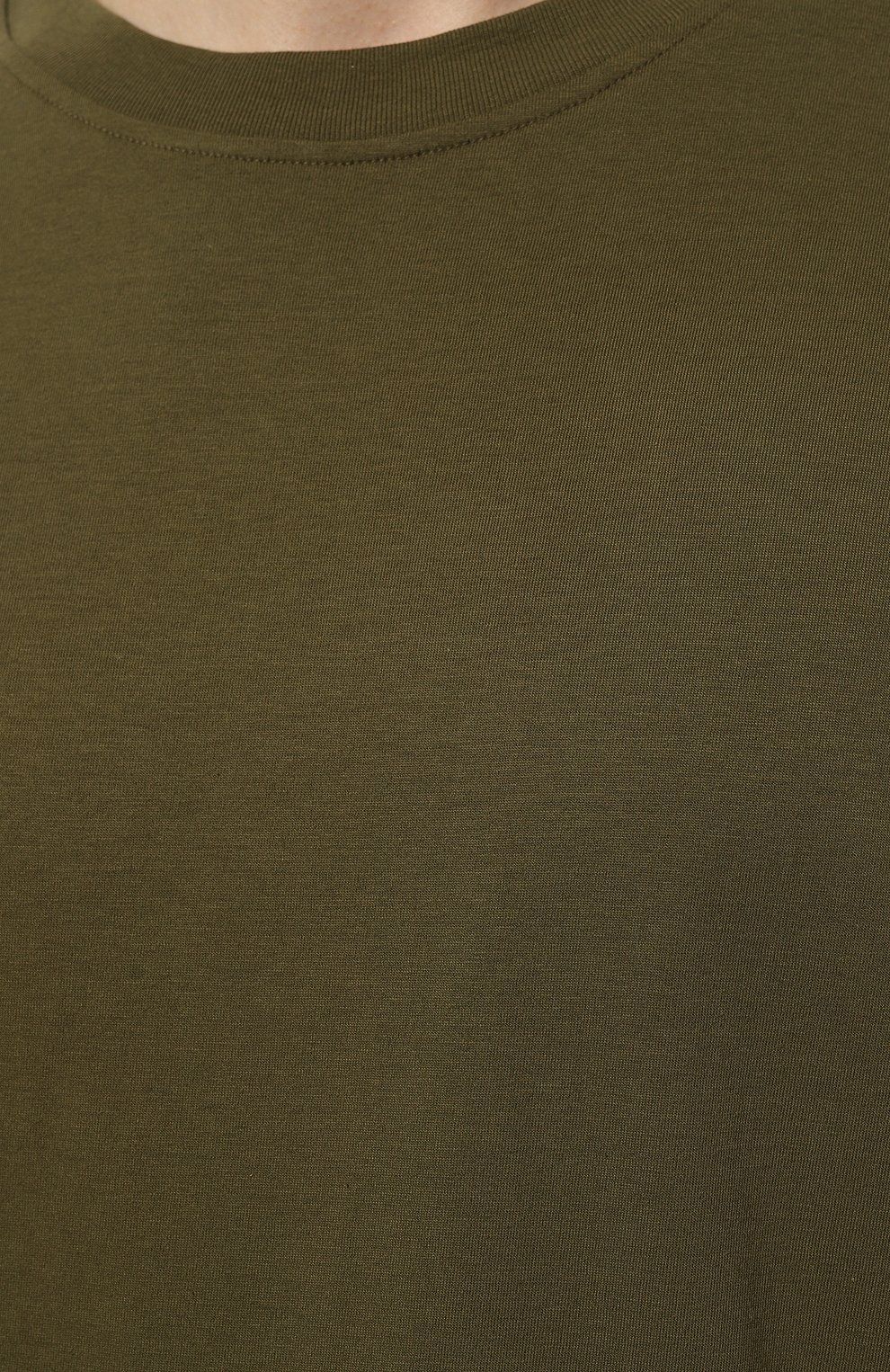 Мужская хлопковая футболка ANDREA YA'AQOV хаки цвета, арт. 23M0PV19 | Фото 5 (Принт: Без принта; Рукава: Короткие; Длина (для топов): Стандартные; Стили: Милитари; Материал внешний: Хлопок)