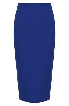 Женская юбка VICTORIA BECKHAM синего цвета, арт. SK PEN 31118 | Фото 1 (Материал внешний: Синтетический материал; Женское Кросс-КТ: Юбка-одежда; Длина Ж (юбки, платья, шорты): Миди)