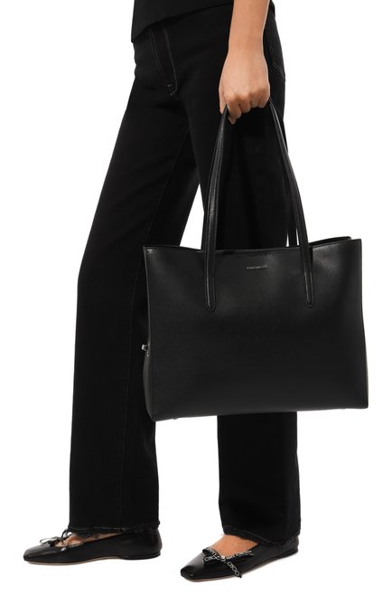Женский сумка-тоут swap COCCINELLE черного цвета, арт. E1 P8G 11 01 01 | Фото 2 (Драгоценные камни: Проставлено; Размер: large; Материал: Натуральная кожа; Материал сплава: Проставлено)