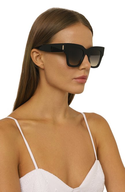 Женские солнцезащитные очки BOSS черного цвета, арт. 1386 SDK | Фото 2 (Тип очков: С/з; Материал: Пластик; Оптика Гендер: оптика-женское; Очки форма: Квадратные)