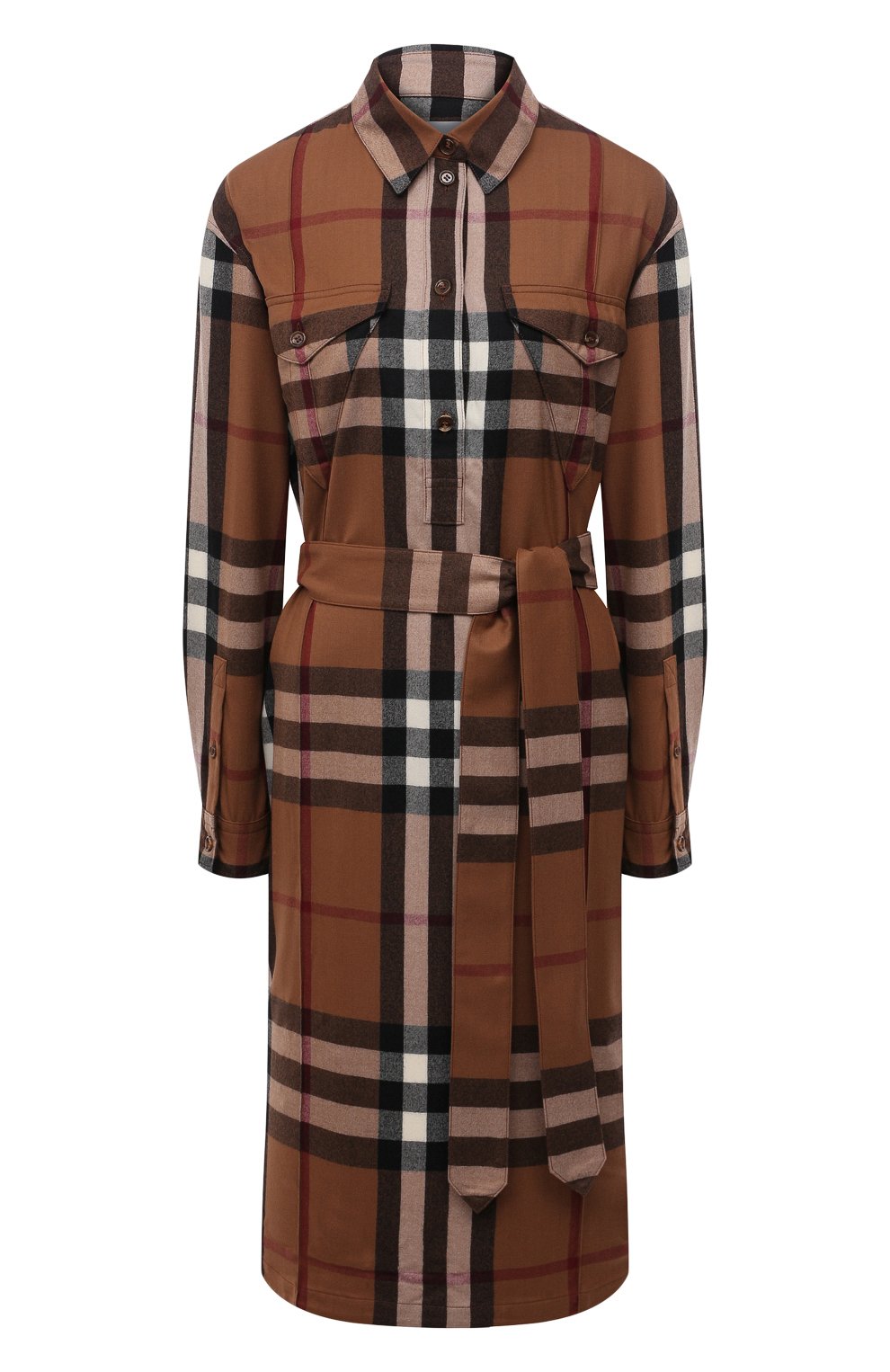 Женское коричневое шерстяное платье BURBERRY купить в интернет-магазине ...