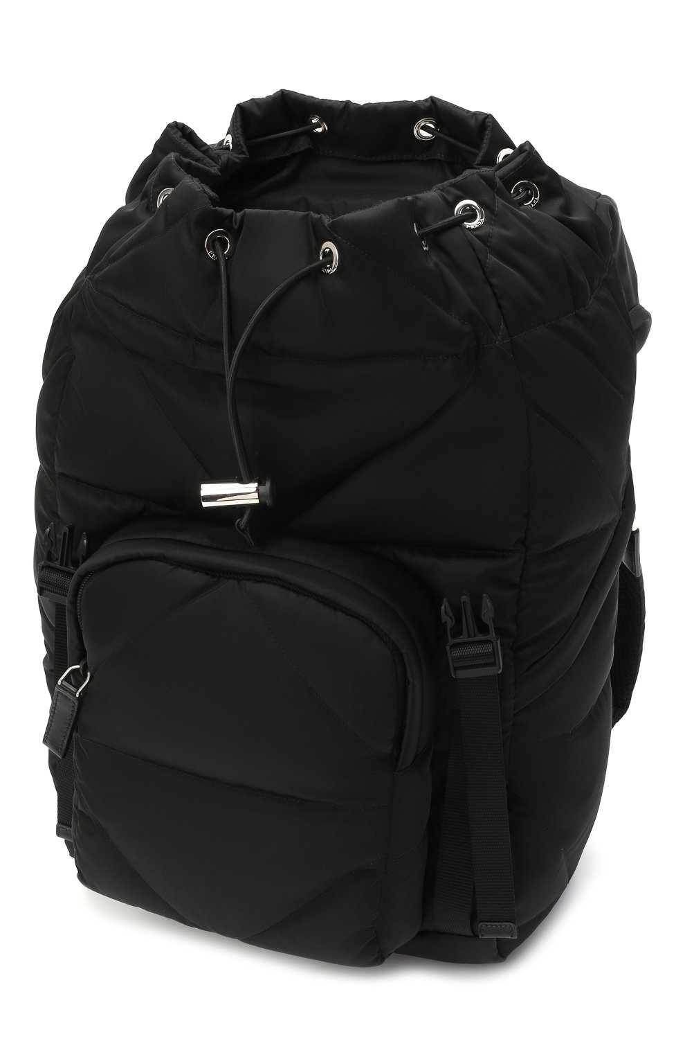 Мужской текстильный рюкзак PRADA черного цвета, арт. 2VZ135-2DXR-F0002-HCI | Фото 4 (Материал: Натуральная кожа, Текстиль; Ремень/цепочка: На ремешке; Стили: Кэжуэл; Размер: large)