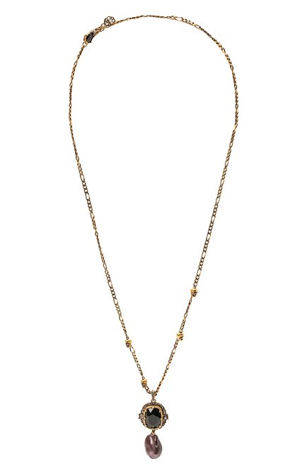 Женская колье с подвеской ALEXANDER MCQUEEN золотого цвета, арт. 650466/I1211 | Фото 1 (Материал: Металл; Региональные ограничения белый список (Axapta Mercury): RU)