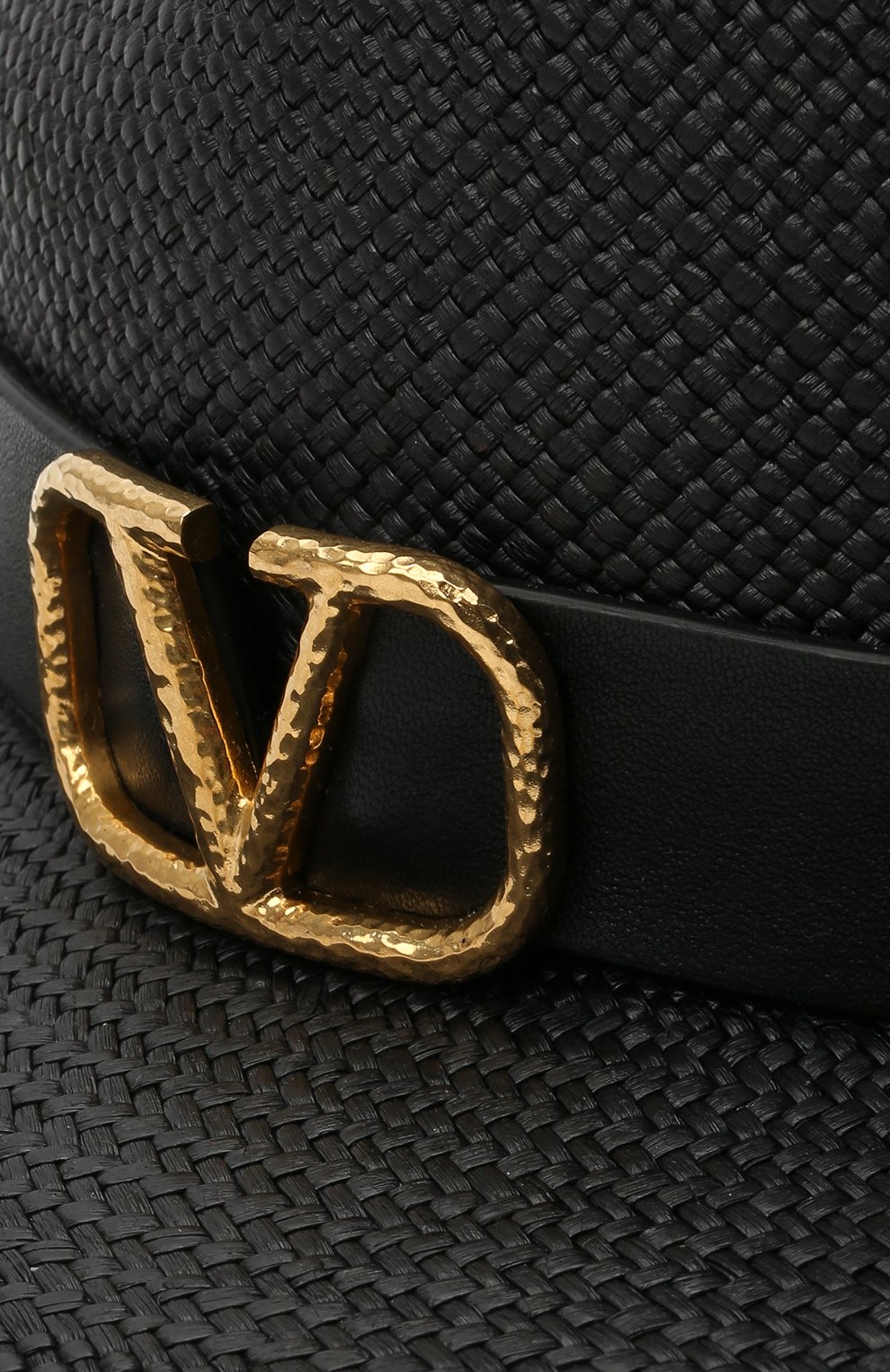 Женская соломенная шляпа  VALENTINO черного цвета, арт. VW2HAA31/KZN | Фото 4 (Региональные ограничения белый список (Axapta Mercury): RU; Материал: Растительное волокно)