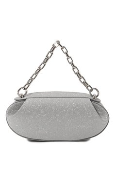 Женская сумка dinner roll YUZEFI серебряного цвета, арт. YUZC-HB-DR-46 | Фото 6 (Женское Кросс-КТ: Вечерняя сумка; Сумки-технические: Сумки top-handle; Материал сплава: Проставлено; Ремень/цепочка: На ремешке; Драгоценные камни: Проставлено; Размер: small; Материал: Экокожа)