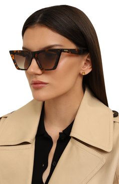 Женские солнцезащитные очки EIGENGRAU коричневого цвета, арт. VENUS L0VE-EBR | Фото 2 (Материал: Пластик; Тип очков: С/з; Очки форма: Квадратные; Оптика Гендер: оптика-женское)
