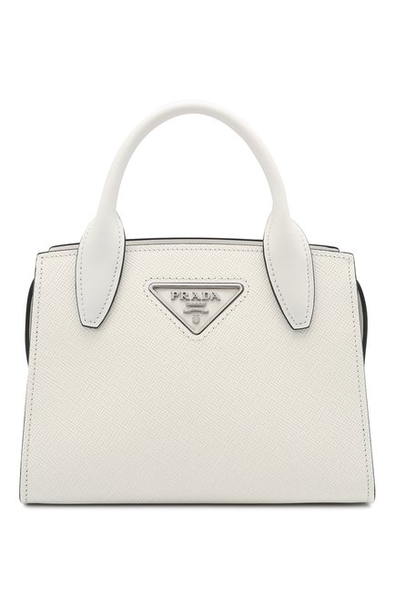 Женская сумка kristen small PRADA белого цвета, арт. 1BA269-2ERX-F0009-NO7 | Фото 1 (Ремень/цепочка: На ремешке; Материал: Натуральная кожа; Размер: small; Сумки-технические: Сумки top-handle, Сумки через плечо)