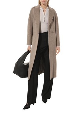 Женское шерстяное пальто ICONS CINZIA ROCCA бежевого цвета, арт. U315001/62E0 | Фото 2 (Материал внешний: Шерсть; Рукава: Длинные; Региональные ограничения белый список (Axapta Mercury): Не проставлено; Материал сплава: Проставлено; Длина (верхняя одежда): Длинные; 1-2-бортные: Однобортные; Драгоценные камни: Проставлено; Материал подклада: Вискоза; Стили: Кэжуэл)
