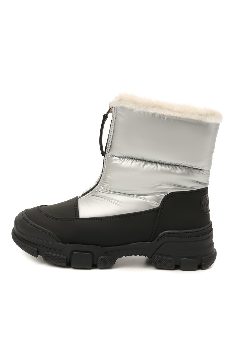 Детские утепленные ботинки GALLUCCI серебряного цвета, арт. J30070BM/TR S S G0M G0M/TGR | Фото 2 (Материал внешний: Текстиль; Материал утеплителя: Натуральный мех)