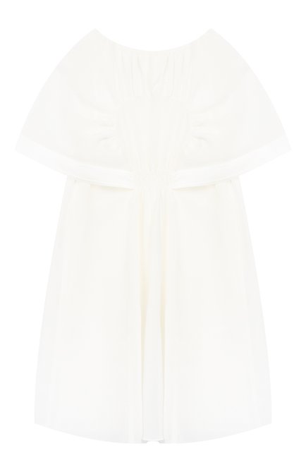 Детское шелковое платье CHLOÉ белого цвета, арт. C12731/6A-12A | Фото 2 (Материал внешний: Шелк; Рукава: Короткие; Материал подклада: Вискоза; Случай: Вечерний; Статус проверки: Проверена категория; Девочки Кросс-КТ: Платье-одежда)