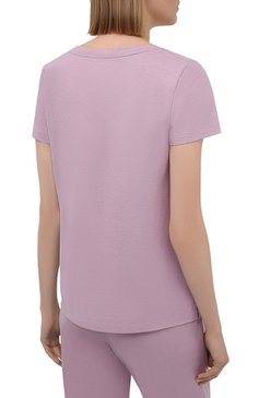 Женская футболка HANRO светло-розового цвета, арт. 077876 | Фото 4 (Материал внешний: Синтетический материал, Хлопок; Женское Кросс-КТ: Футболка-белье)
