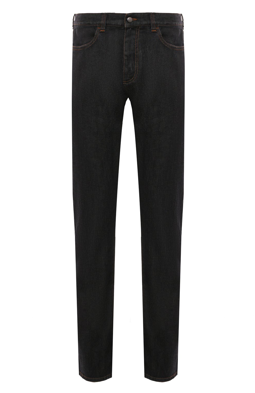 Мужские джинсы CANALI черного цвета, арт. 91700/PD00018 | Фото 1 (Силуэт М (брюки): Прямые; Кросс-КТ: Деним; Длина (брюки, джинсы): Стандартные; Материал внешний: Хлопок, Деним; Статус проверки: Проверена категория)