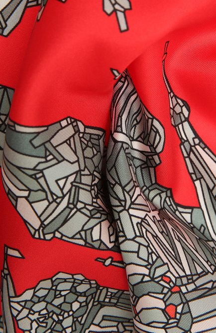 Женский шелковый платок red square RADICAL CHIC красного цвета, арт. 16001.21.01 | Фото 2 (Материал: Текстиль, Шелк; Статус проверки: Проверено, Проверена категория)