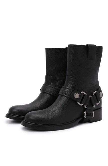 Женские кожаные сапоги MIU MIU черного цвета по цене 135000 руб., арт. 5U555D-951-F0002-040 | Фото 1
