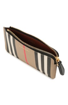 Женский футляр для кредитных карт icon stripe BURBERRY бежевого цвета, арт. 8029616 | Фото 3 (Материал: Экокожа)