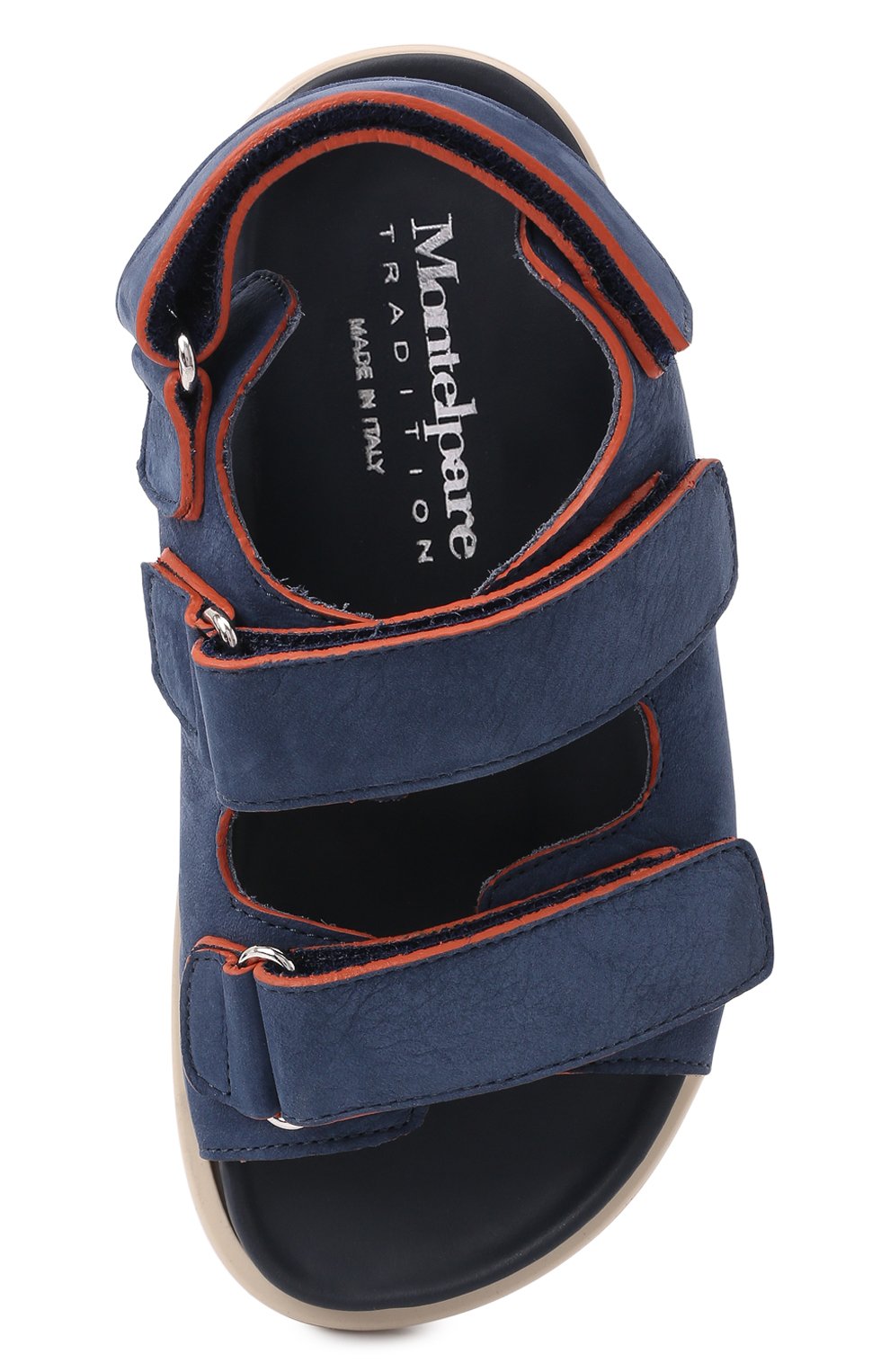 Мужского кожаные сандалии MONTELPARE TRADITION синего цвета, арт. MT10303/M0RBID0NE/28-35 | Фото 4 (Региональные ограничения белый список (Axapta Mercury): Не проставлено; Нос: Не проставлено)