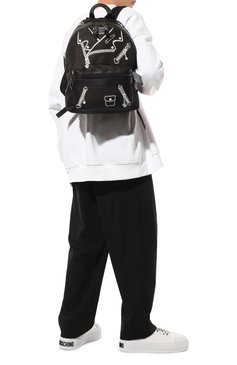 Мужской текстильный рюкзак MOSCHINO черного цвета, арт. A7602/8202 | Фото 7 (Материал сплава: Проставлено; Материал: Текстиль; Драгоценные камни: Проставлено; Стили: Кэжуэл; Размер: large)