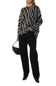 Женский кашемировый пуловер ADDICTED серого цвета, арт. MK214 | Фото 2 (Материал внешний: Шерсть, Кашемир; Рукава: Длинные; Длина (для топов): Стандартные; Стили: Гранж; Женское Кросс-КТ: Пуловер-одежда)