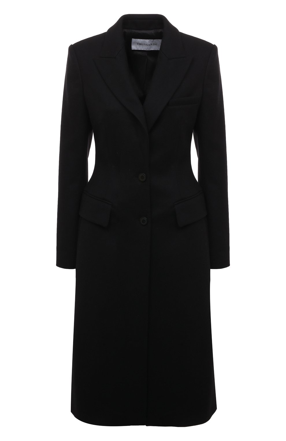 Женское черное шерстяное пальто TRUSSARDI купить в интернет-магазине ЦУМ,  арт. 56S00851-1T006170