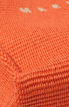 Женский сумка-тоут basket small MARNI оранжевого цвета, арт. SHMP0077U0/P3860 | Фото 3 (Сумки-технические: Сумки-шопперы; Материал сплава: Проставлено; Материал: Текстиль; Драгоценные камни: Проставлено; Размер: small)