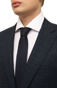 Мужской шелковый галстук VAN LAACK темно-синего цвета, арт. LER0Y/K04325 | Фото 2 (Материал: Текстиль, Шелк; Принт: Без принта; Материал сплава: Проставлено; Нос: Не проставлено)