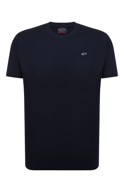 Мужская хлопковая футболка PAUL&SHARK темно-синего  цвета, арт. C0P1092 | Фото 1 (Длина (для топов): Стандартные; Стили: Кэжуэл; Рукава: Короткие; Материал внешний: Хлопок; Принт: Без принта)