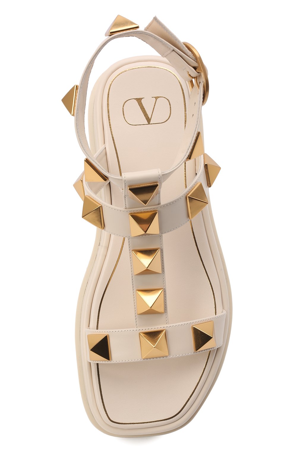 Женские кожаные сандалии roman stud VALENTINO кремвого цвета, арт. XW2S0DP1/HBE | Фото 6 (Подошва: Платформа; Материал внутренний: Натуральная кожа; Длина стельки: 22,6, 23,3, 23,6, 24,0, 24,3, 24,6, 25,0, 25,3, 25,6, 26,0, 26,3, 26,6, 27,3)