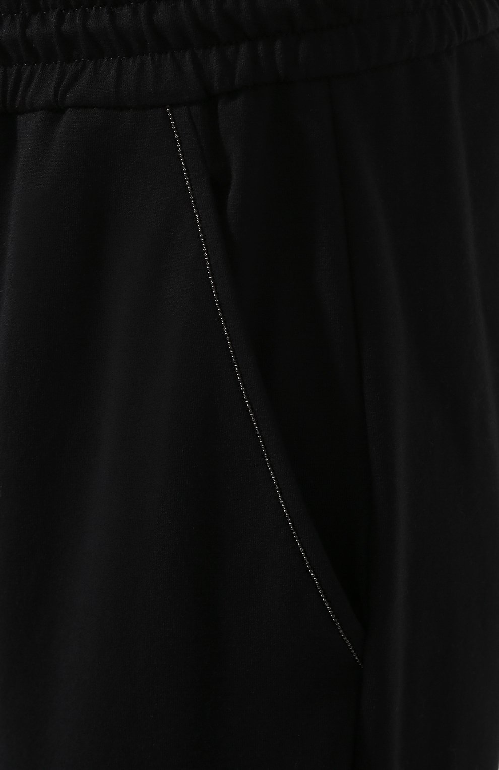 Женские хлопковые брюки BRUNELLO CUCINELLI черного цвета, арт. MH827SA399 | Фото 5 (Длина (брюки, джинсы): Стандартные; Женское Кросс-КТ: Брюки-одежда; Силуэт Ж (брюки и джинсы): Прямые; Региональные ограничения белый список (Axapta Mercury): RU; Материал сплава: Проставлено; Материал внешний: Хлопок; Драгоценные камни: Проставлено; Стили: Кэжуэл; Статус проверки: Проверена категория)