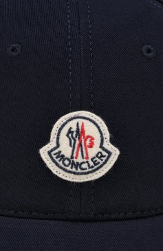 Мужской хлопковая бейсболка с логотипом бренда MONCLER темно-синего цвета, арт. D1-091-00212-00-0212C | Фото 3 (Материал: Текстиль, Хлопок; Материал внутренний: Не назначено; Материал сплава: Проставлено; Нос: Не проставлено)