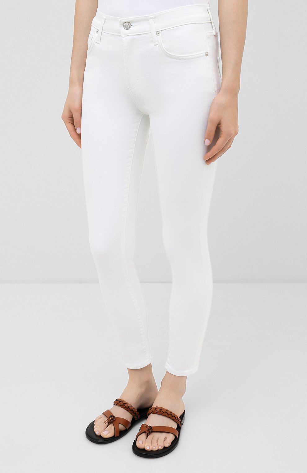 Женские джинсы AGOLDE белого цвета, арт. A123-1013 | Фото 3 (Кросс-КТ: Деним; Длина (брюки, джинсы): Стандартные; Материал внешний: Хлопок, Деним; Стили: Кэжуэл)