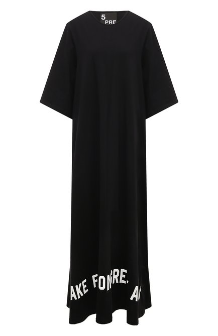 Женское хлопковое платье 5PREVIEW черного цвета по цене 22700 руб., арт. 5PWFA23047A | Фото 1