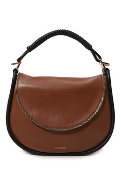 Женская сумка horseback BORBONESE коричневого цвета, арт. 923320 | Фото 1 (Сумки-технические: Сумки top-handle; Размер: medium; Материал: Натуральная кожа; Ремень/цепочка: На ремешке)