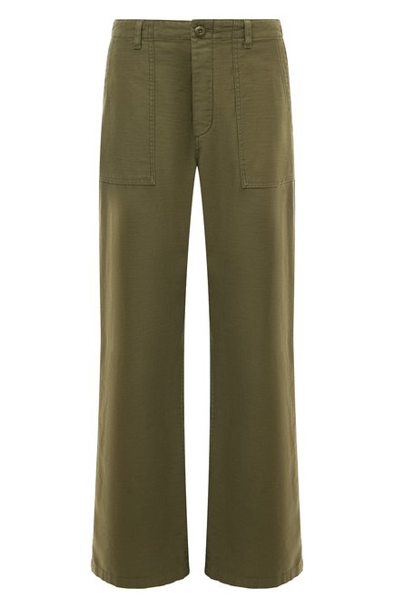 Женские хлопковые брюки R13 хаки цвета по цене 59850 руб., арт. R13WR077-R109B | Фото 1