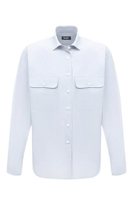 Мужская хлопковая рубашка MUST голубого цвета по цене 49950 руб., арт. CP0/P101 | Фото 1