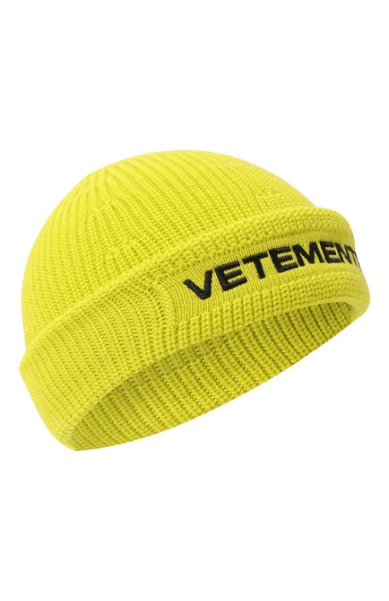 Мужская шерстяная шапка VETEMENTS желтого цвета по цене 39950 руб., арт. UA53CA500Y 2901/M | Фото 1