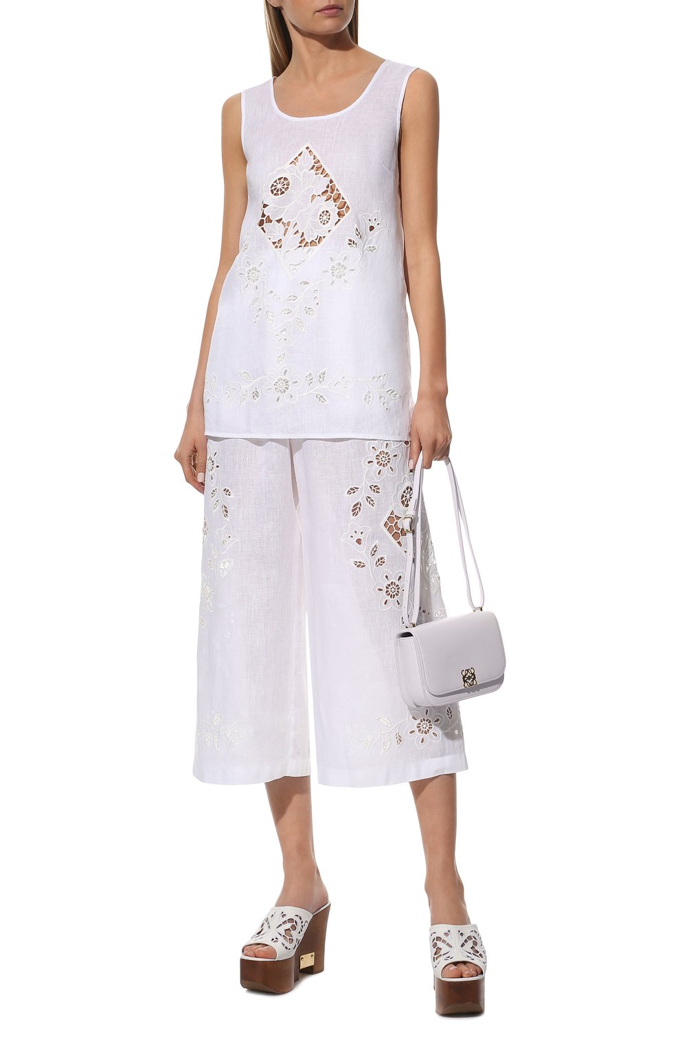 Женский белый льняные кюлоты DOLCE & GABBANA купить в интернет-магазине ...