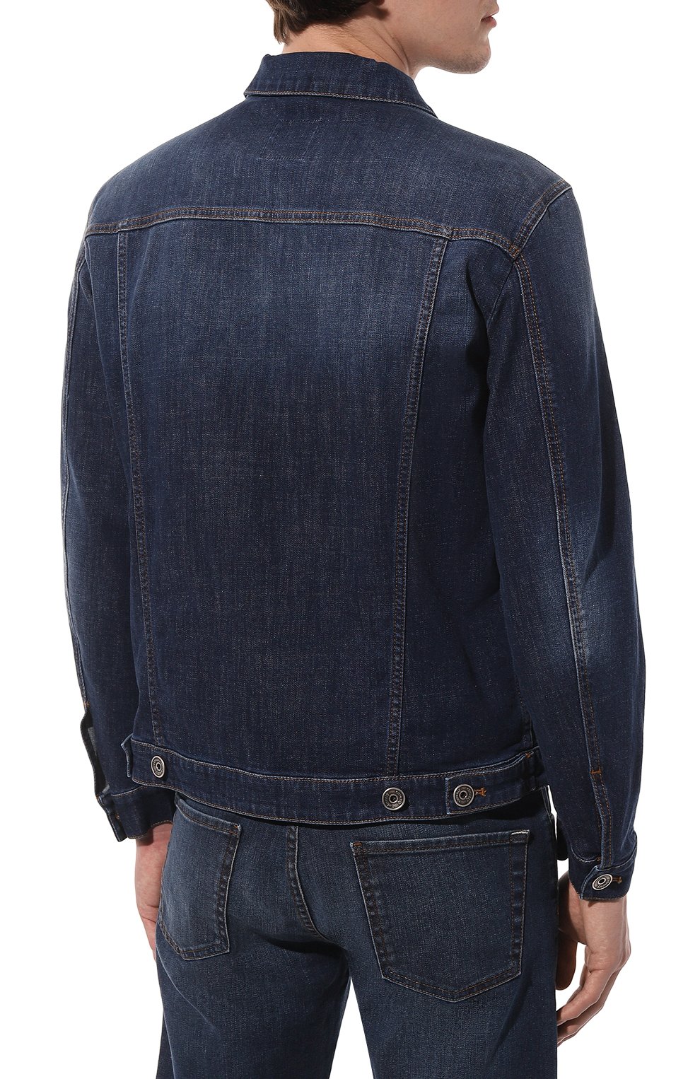Мужская джинсовая куртка ELEVENTY темно-синего цвета, арт. G70GBTC10 TET0F019 | Фото 4 (Кросс-КТ: Куртка, Деним; Рукава: Длинные; Материал внешний: Хлопок, Деним; Длина (верхняя одежда): Короткие; Стили: Кэжуэл)