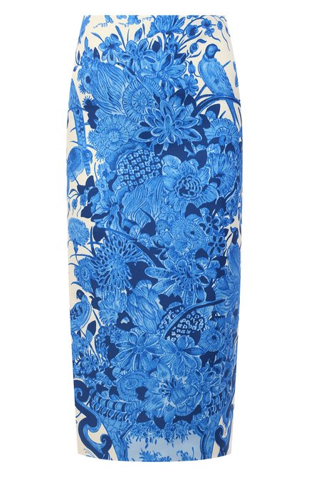 Женская юбка из шерсти и шелка VALENTINO голубого цвета по цене 217000 руб., арт. UB3RA6B65LY | Фото 1