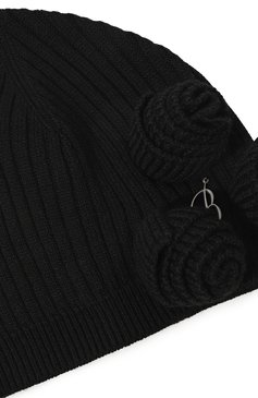 Детского шапка BLUMARINE черного цвета, арт. IF3180MA51I | Фото 3 (Материал: Текстиль, Шерсть, Синтетический материал; Материал сплава: Проставлено; Нос: Не проставлено)