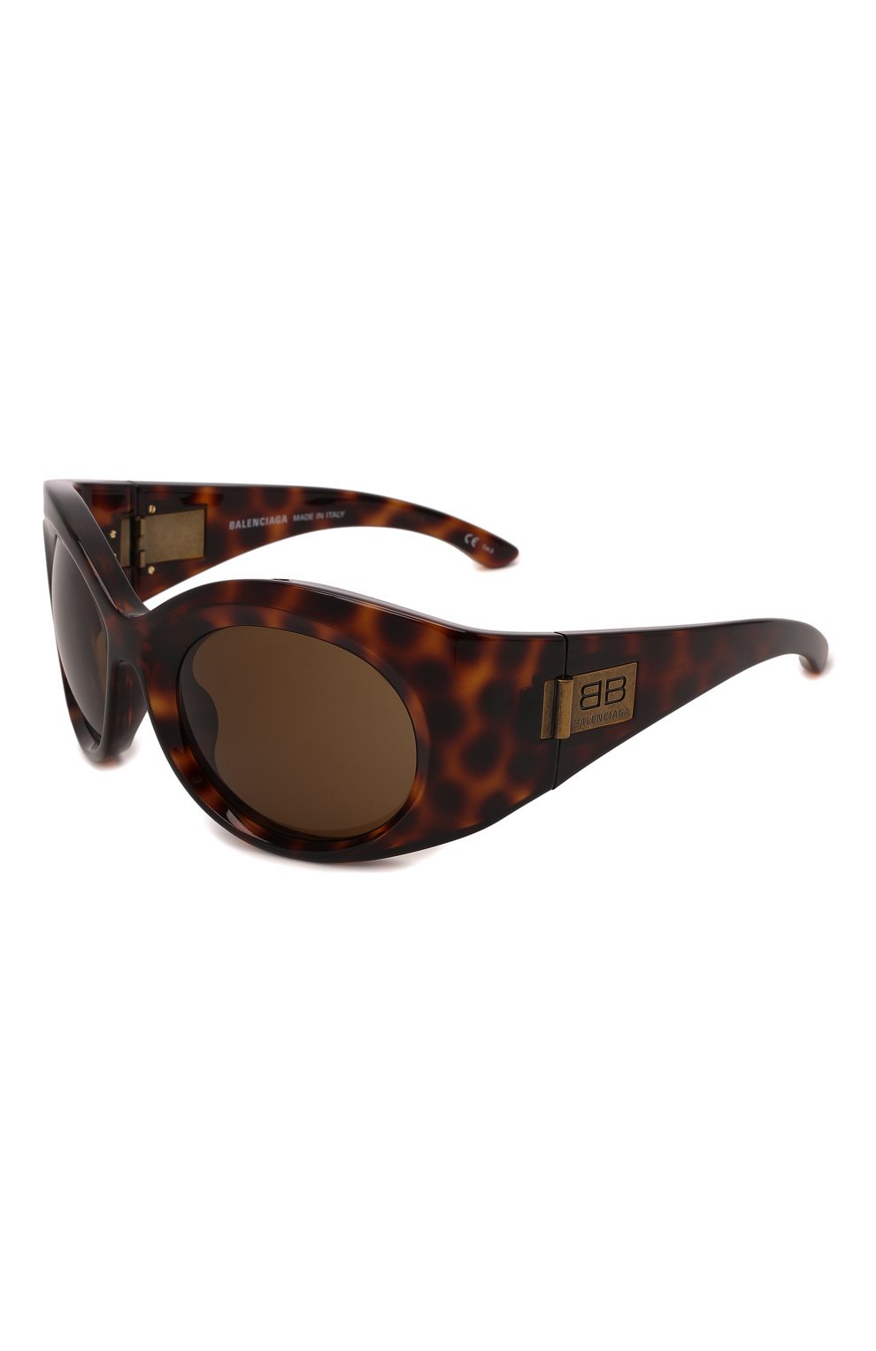 Женские солнцезащитные очки BALENCIAGA темно-коричневого цвета, арт. 675914/T0007 | Фото 1 (Очк�и форма: Креативные)