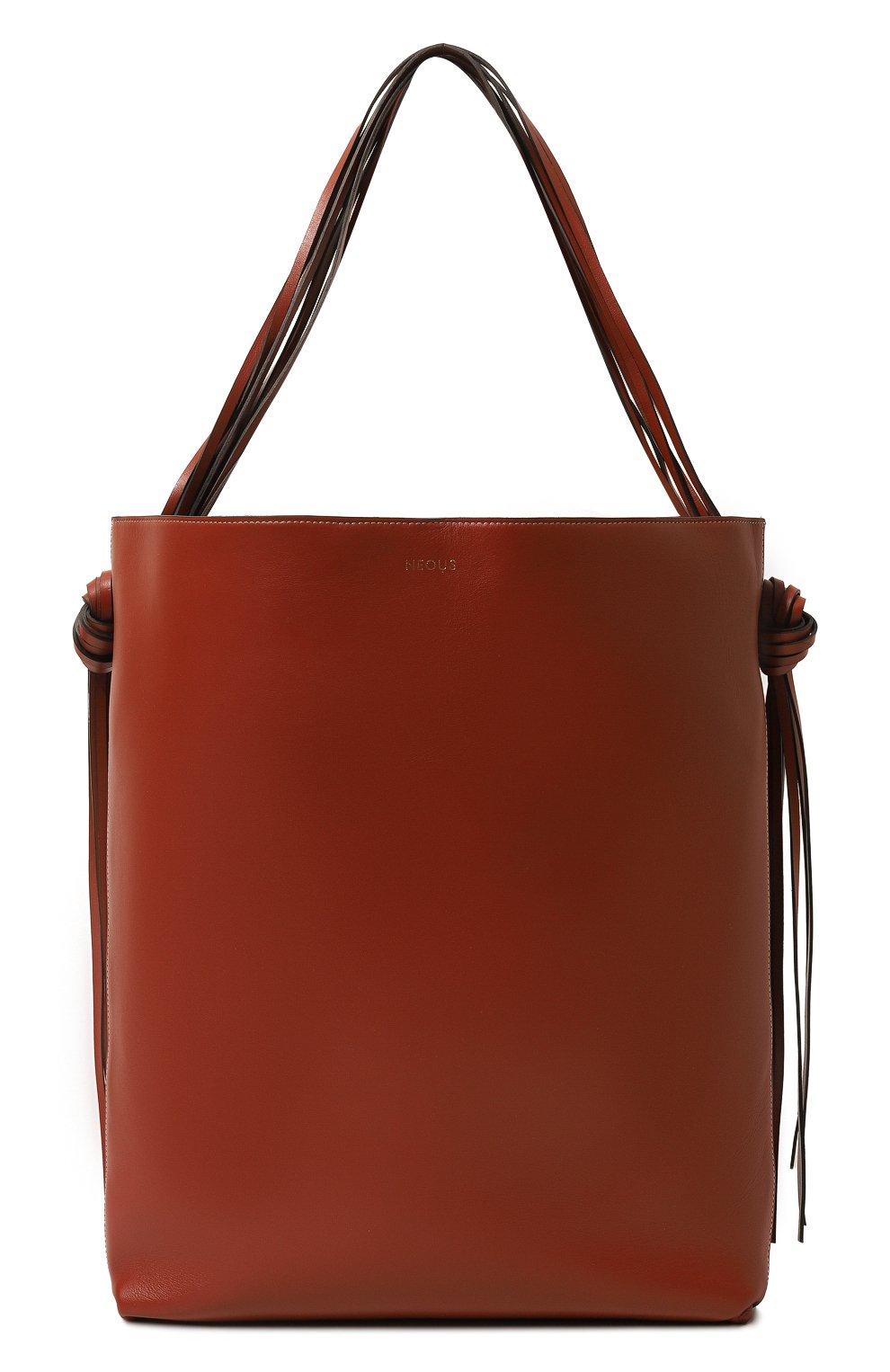 Женская сумка-тоут saturn NEOUS коричневого цвета, арт. 00003A | Фото 1 (Сумки-технические: Сумки top-handle; Материал: Натуральная кожа; Материал сплава: Проставлено; Драгоценные камни: Проставлено; Размер: large)