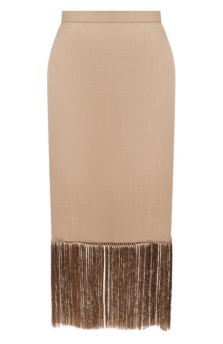 Женская шерстяная юбка BURBERRY бежевого цвета по цене 213500 руб., арт. 4564517 | Фото 1