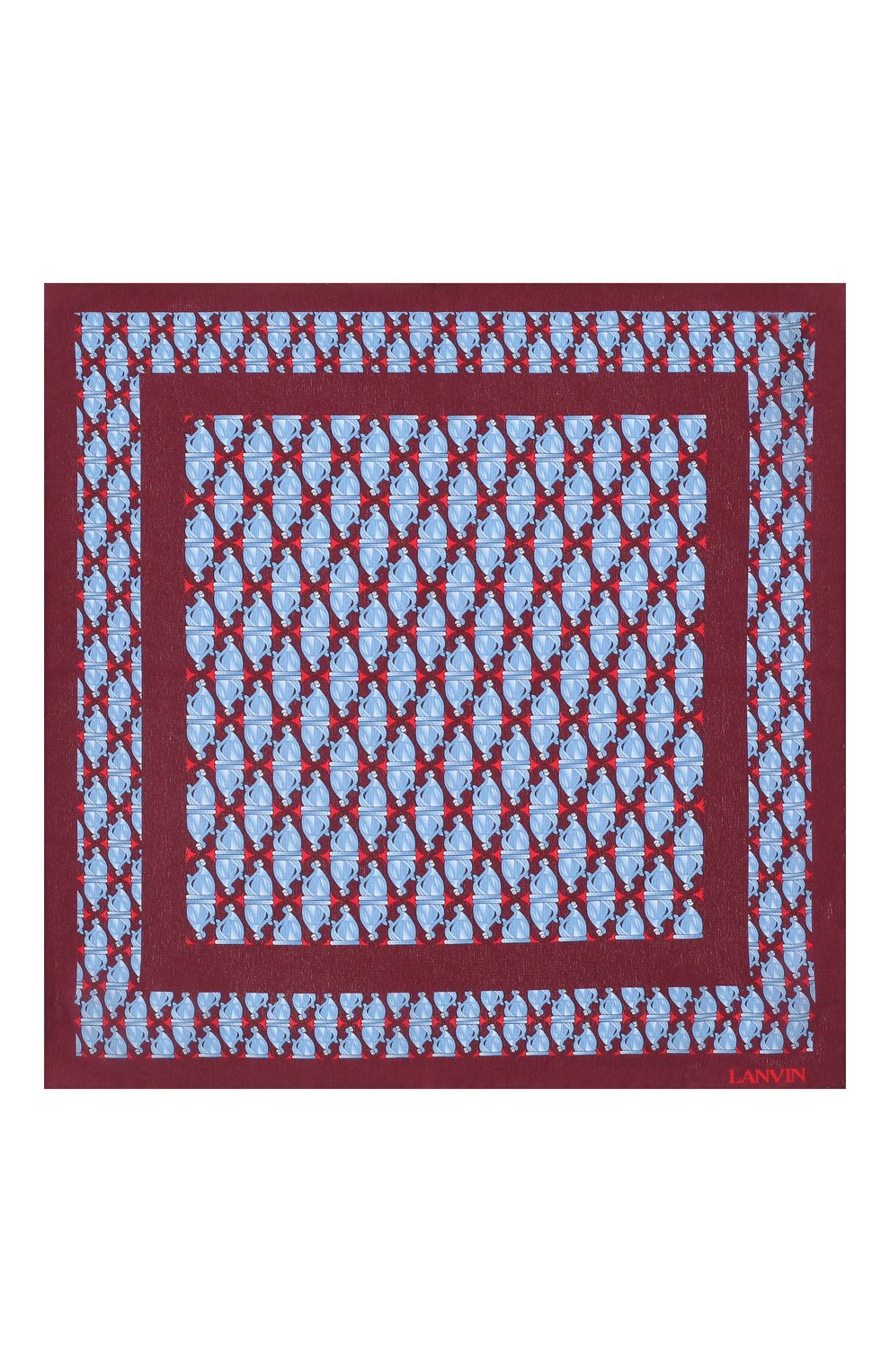 Мужской шелковый платок LANVIN бордового цвета, арт. 3812/HANDKERCHIEF | Фото 3 (Материал: Текстиль, Шелк)